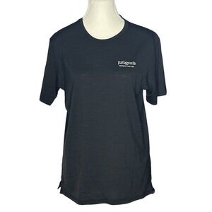Patagonia Capilene Cool Merino Shirt Womens Medium Black Ventura Graphic Tee
